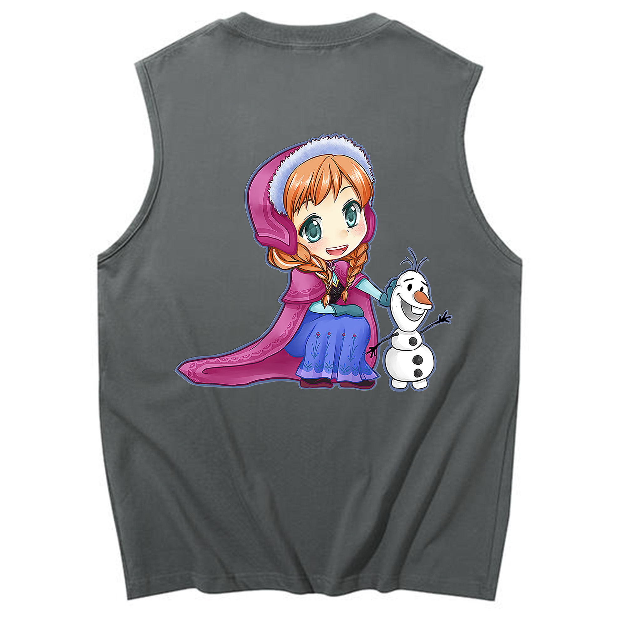 （画像用） アナと雪の女王 アンナ エルサ Frozen Anna Elsa コットン100％タンクトップ（背面プリント）